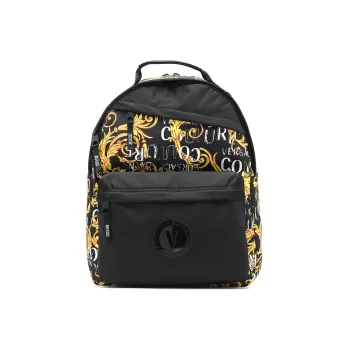 VERSACE JEANS COUTURE Polyester Backpack Large Size Men's Black