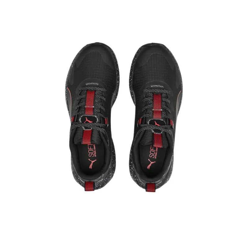 PUMA Twitch Runner Trail Cushioning Anti-Slip And Wear-Resistant Low-Top Running Shoes Unisex Black Red-2