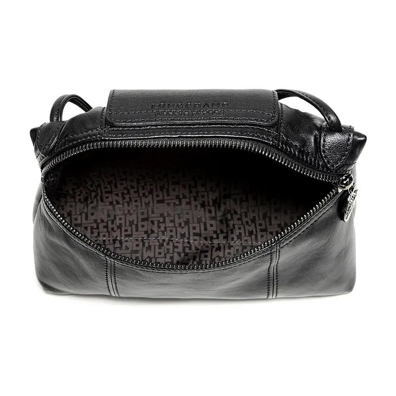 LONGCHAMP Le Pliage Cuir Metis Sheepskin Shoulder Bag, Crossbody Bag Mini Women's Black-5