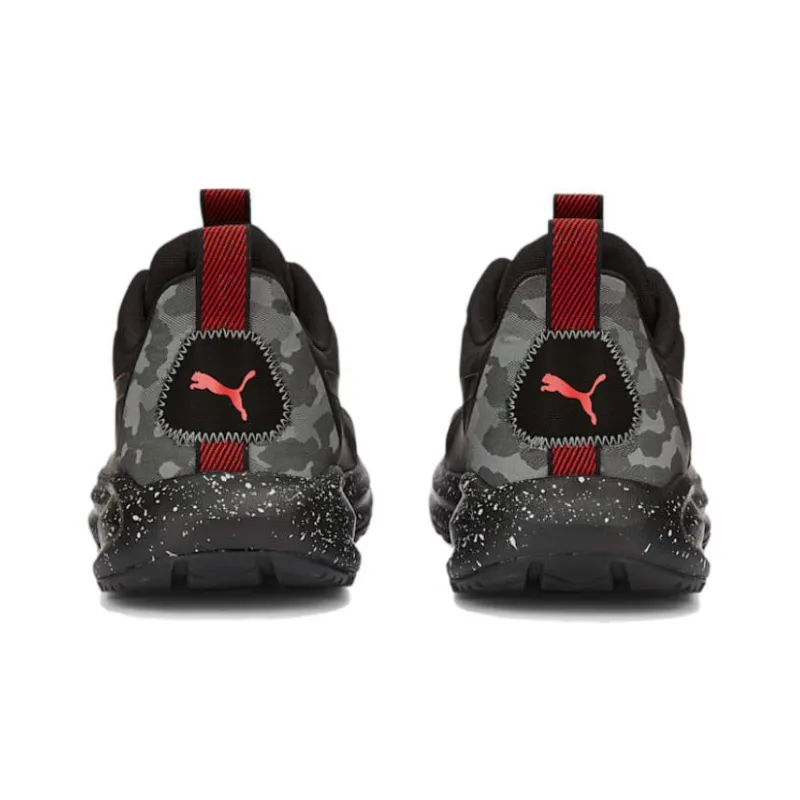 PUMA Twitch Runner Trail Cushioning Anti-Slip And Wear-Resistant Low-Top Running Shoes Unisex Black Red-3