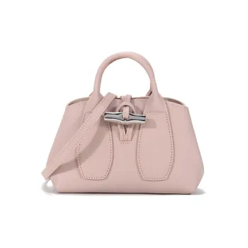 LONGCHAMP Roseau Cow Leather Big Bag, Portable Crossbody Bag, Shoulder Bag Mini Women's Soft Pink
