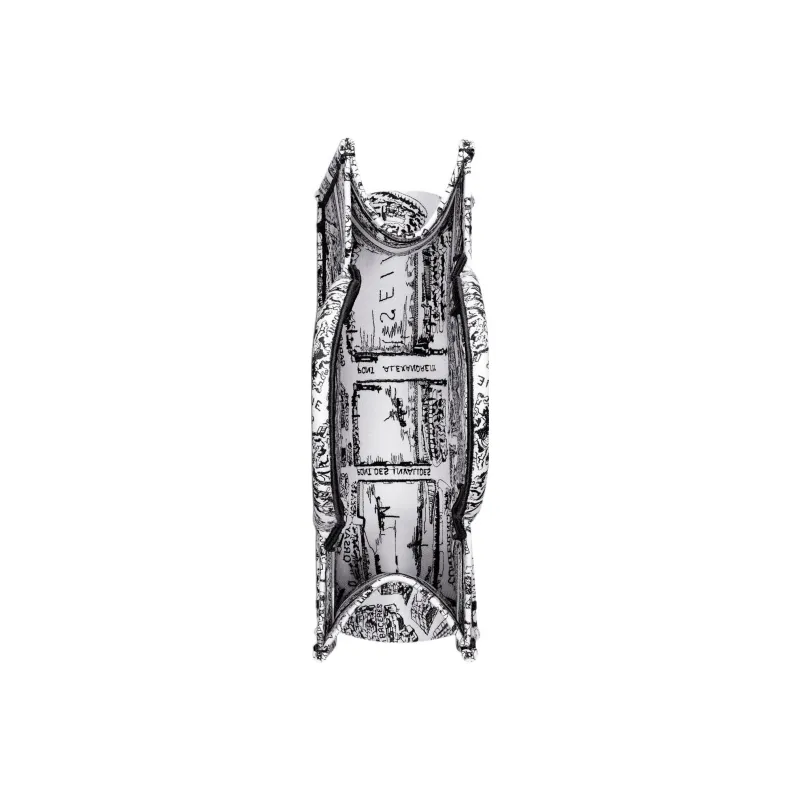 DIOR BookTote Embroidery Tote Bag Shopping Bag Handbag Medium Size Women's White/Black-3