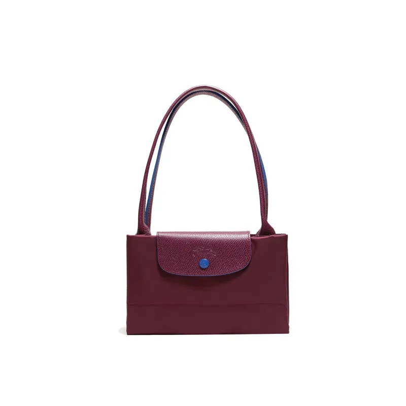 LONGCHAMP Le Pliage Club Fabric One Shoulder Handbag Medium Size Women's Plum Red-6