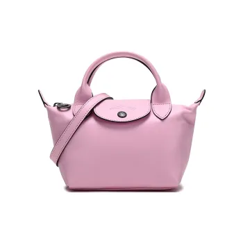 LONGCHAMP Le Pliage Cuir Sheepskin Dumpling Bag Handbag Shoulder Bag Crossbody Bag Mini Women's Pink