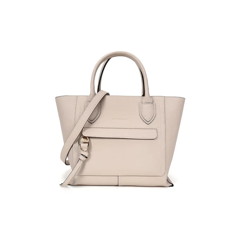 LONGCHAMP Grained Large Cow Leather Portable Crossbody Bag Shoulder Bag Medium Size Women's Pink White-0