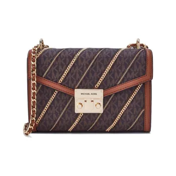 MICHAEL KORS Rose Artificial Leather Crossbody Bag Small Square Bag Shoulder Bag Medium Size Women's Dark Brown