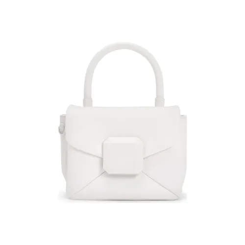 CHARLES&KEITH Polyurethane Portable One Shoulder Small Square Bag Medium Size Women's White/Light Pink/Green
