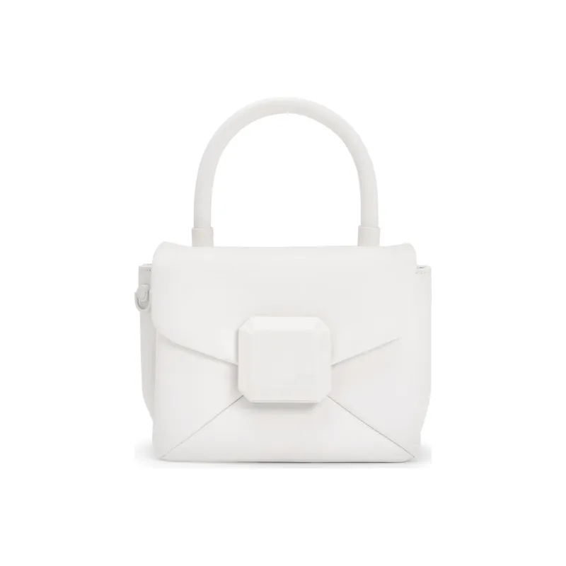 CHARLES&KEITH Polyurethane Portable One Shoulder Small Square Bag Medium Size Women's White/Light Pink/Green-3