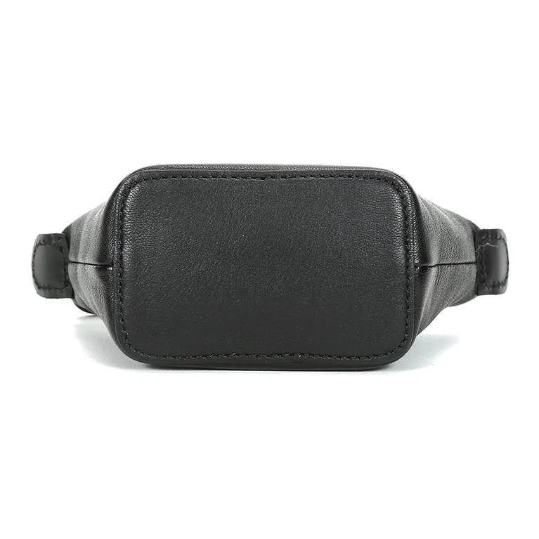 LONGCHAMP Le Pliage Cuir Sheepskin Dumpling Bag, Crossbody Bag, Shoulder Bag Mini Women's Black-4