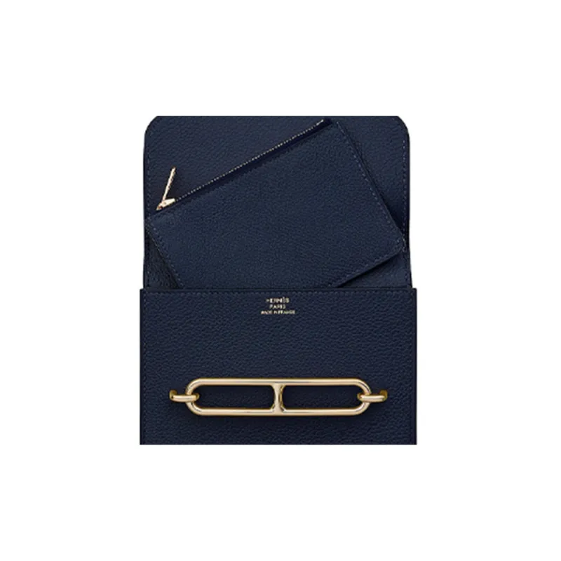 HERMES Roulis Evercolor Calfskin Coin Pocket, Pig Nose Wallet Women's 2Z Bleu Nuit Midnight Blue-6