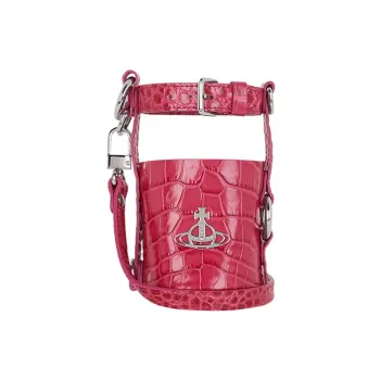 Vivienne Westwood Calfskin Handbag, Shoulder Bag, Crossbody Bag Women's Peach Pink