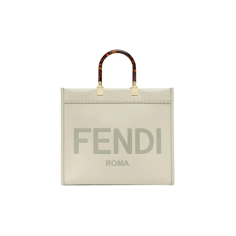 FENDI Sunshine Calfskin Tote Bag, Shopping Bag, Shoulder Bag, Crossbody Bag, Handbag Medium Size Women's Light Green-0