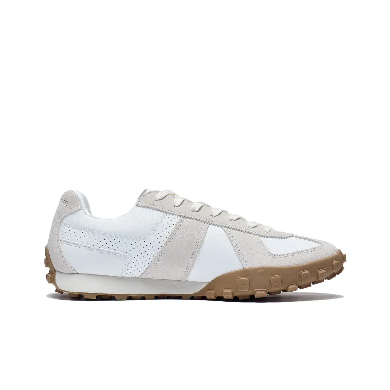 LiNing Yunchuan VTNG Anti Slip Wear Resistant Low Top German Army Trainers Men's White Gray-1
