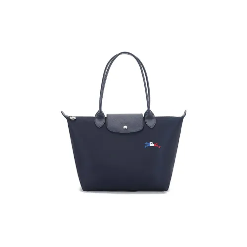 LONGCHAMP Le Pliage Nylon Fabric One Shoulder Handbags Small Size Women's Blue