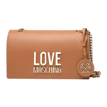 LOVE MOSCHINO Leather Envelope Bag Shoulder Bag Crossbody Bag Medium Size Women's Camel