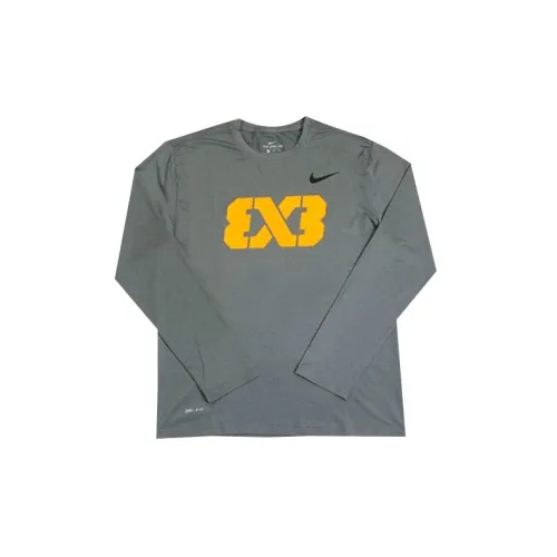 Nike 3x4 T-Shirts Unisex Gray Yellow