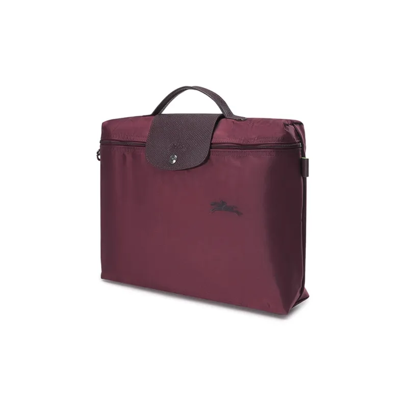 LONGCHAMP Le Pliage Green Cow Leather Trim Portable Briefcases Men's Deep Red-1