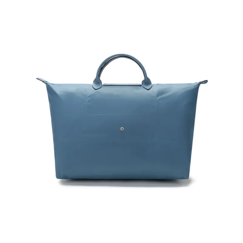 LONGCHAMP Fabric Dumpling Bag Handbag Travel Bag Large Size Unisex Gray Blue-2