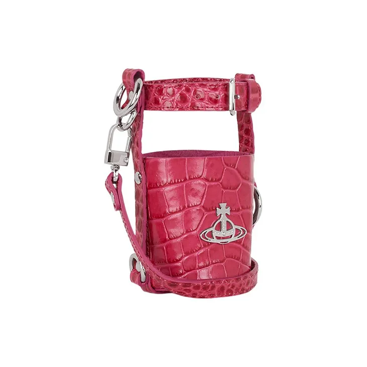 Vivienne Westwood Calfskin Handbag, Shoulder Bag, Crossbody Bag Women's Peach Pink-1