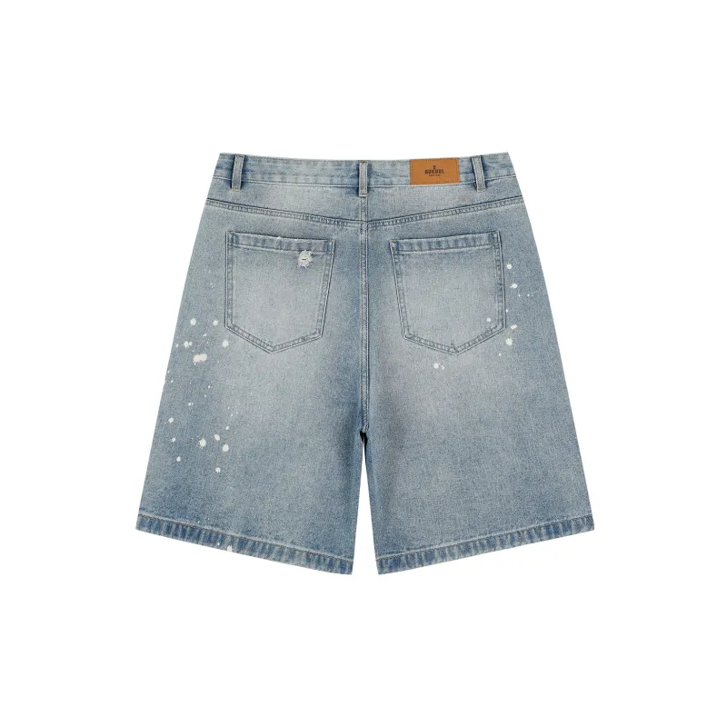 GUKUUL Denim Shorts Unisex Nostalgic Blue-1