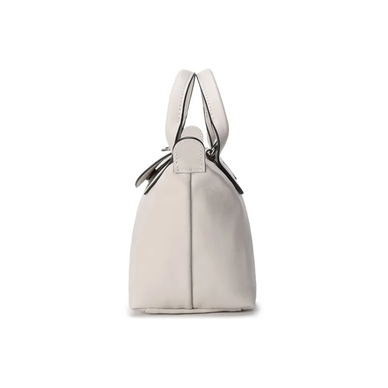 LONGCHAMP Le Pliage Cuir Sheepskin Dumpling Bag, Crossbody Handbag Mini Women's Ivory White-3