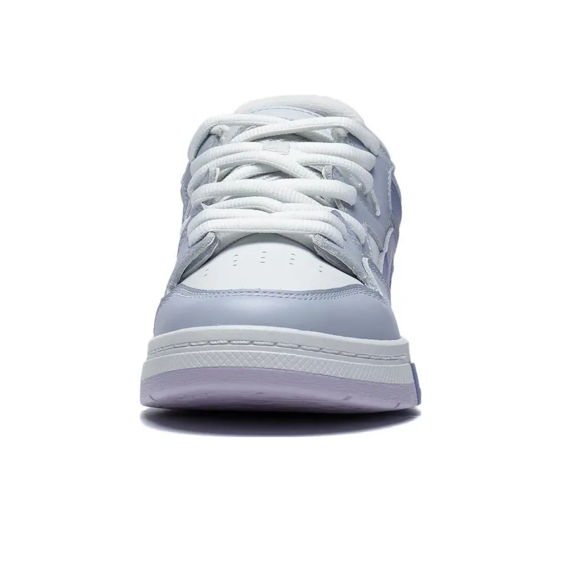 LiNing Wei Wu PRO Anti Slip Wear Resistant Low Top Skateboard Shoes Women's Gray White Purple-4