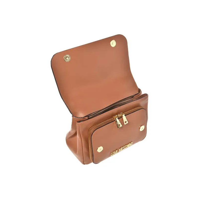 LOVE MOSCHINO Polyurethane Chain Bag Shoulder Bag Crossbody Bag Handbag Small Size Women's Brown-2