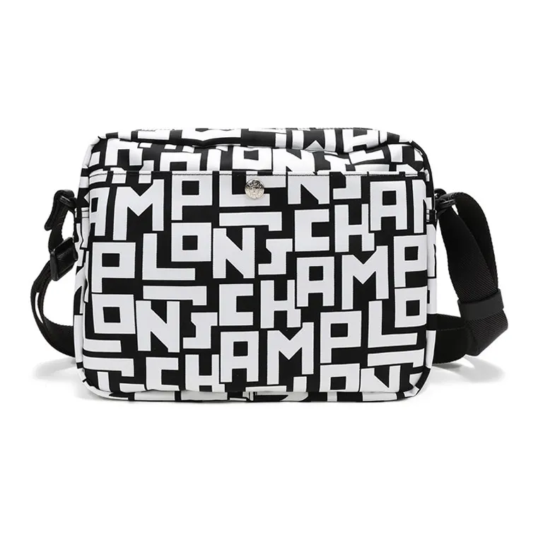 LONGCHAMP Le Pliage Fabric Crossbody Bag Shoulder Bag Women's Black & White-2