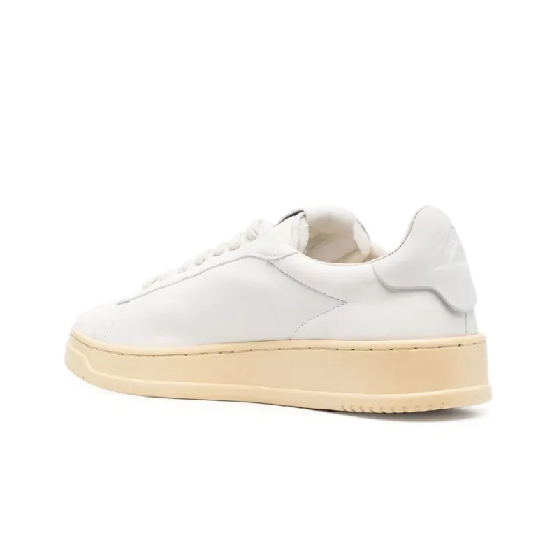 AUTRY Dallas Low Goatskin And Nubuck Leather 'White'-3