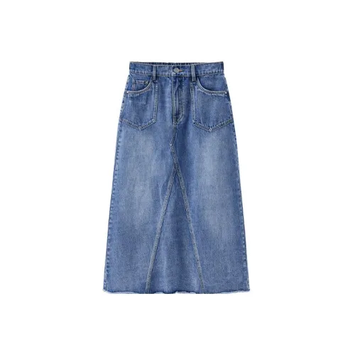 PEACEBIRD Denim Long Skirts Women's