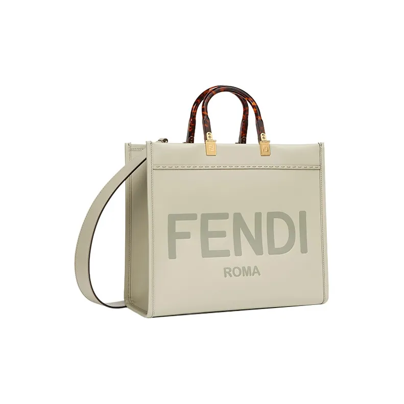 FENDI Sunshine Calfskin Tote Bag, Shopping Bag, Shoulder Bag, Crossbody Bag, Handbag Medium Size Women's Light Green-1