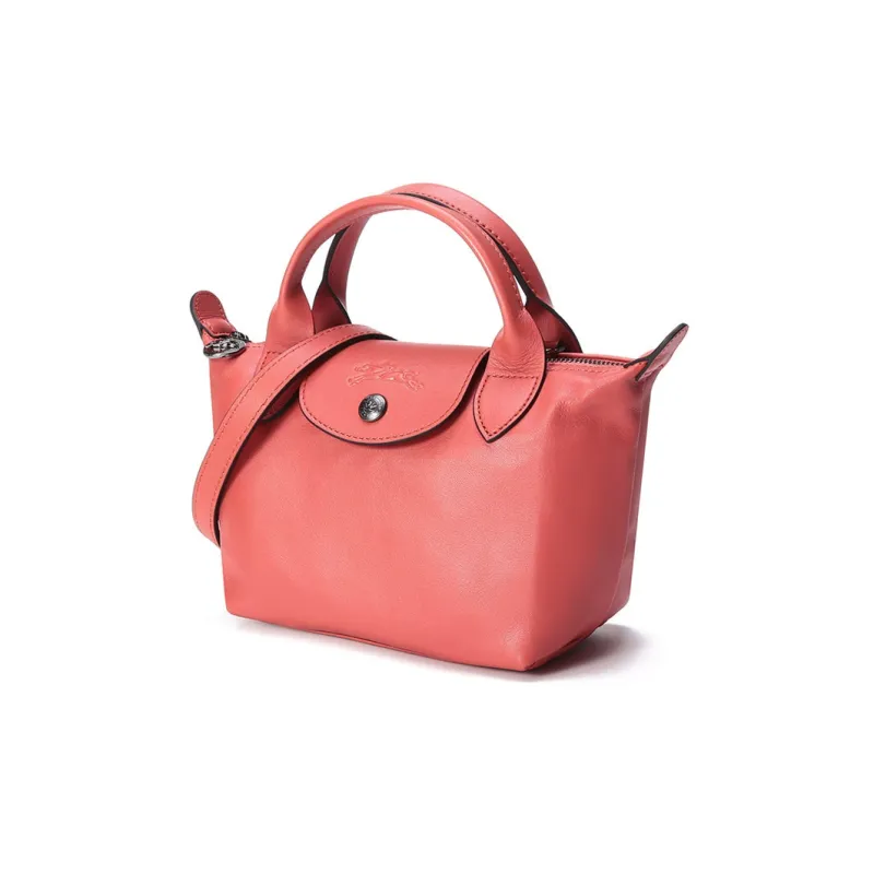 LONGCHAMP Le Pliage Cuir Sheepskin Dumpling Bag Shoulder Bag Crossbody Bag Handbag Mini Women's Red-2