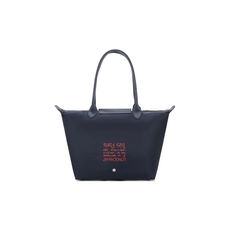 LONGCHAMP Canvas Handbag Shoulder Bag Women's Navy-2