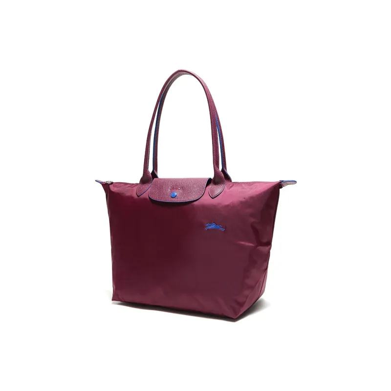 LONGCHAMP Le Pliage Club Fabric One Shoulder Handbag Medium Size Women's Plum Red-1