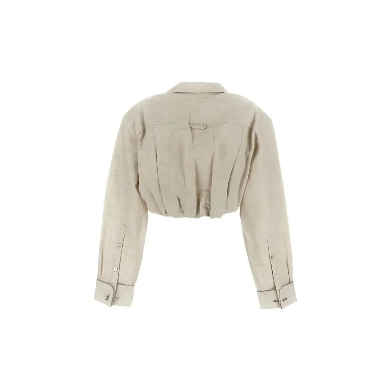 Jacquemus Long Sleeved Cropped Bolero Shirt-1
