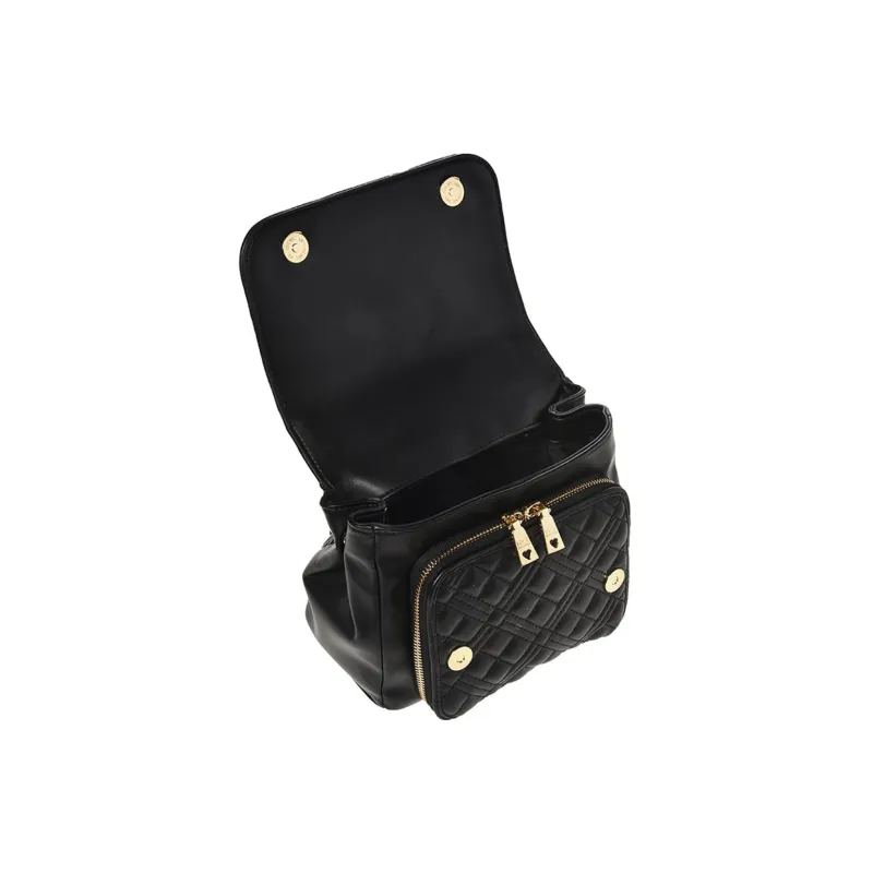 LOVE MOSCHINO PU Polyurethane Crossbody Bag Shoulder Bag Handbags Small Size Women's Black-4