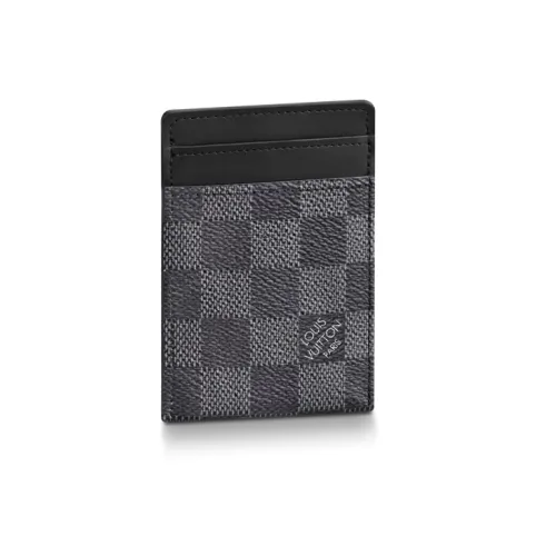 LOUIS VUITTON Prince Card Holder With Bill Clip Damier Graphite Gray