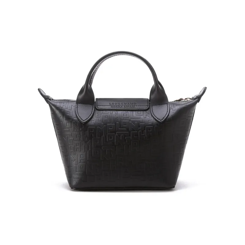 LONGCHAMP Le Pliage Cuir Cow Leather Dumpling Bag Crossbody Bag Handbag Extra Small Women's Black-2