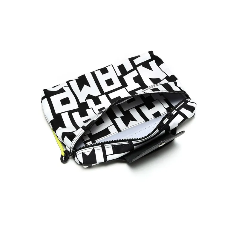 LONGCHAMP Le Pliage Fabric Makeup Bag, Toiletry Bag Women's Black White-5