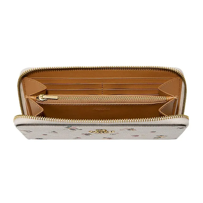 COACH Pebbled Leather Wrist Bag Clutch Wallet Small Size Women's Elephant Gray-3