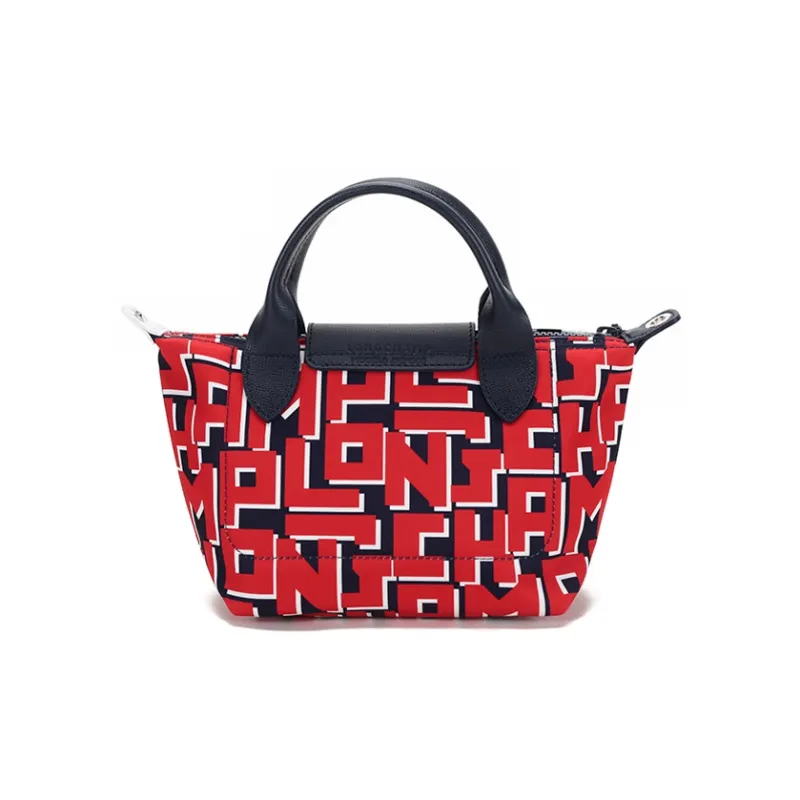 LONGCHAMP Le Pliage Fabric Crossbody Bag Dumpling Handbag Shoulder Bag Mini Women's Navy Red-2
