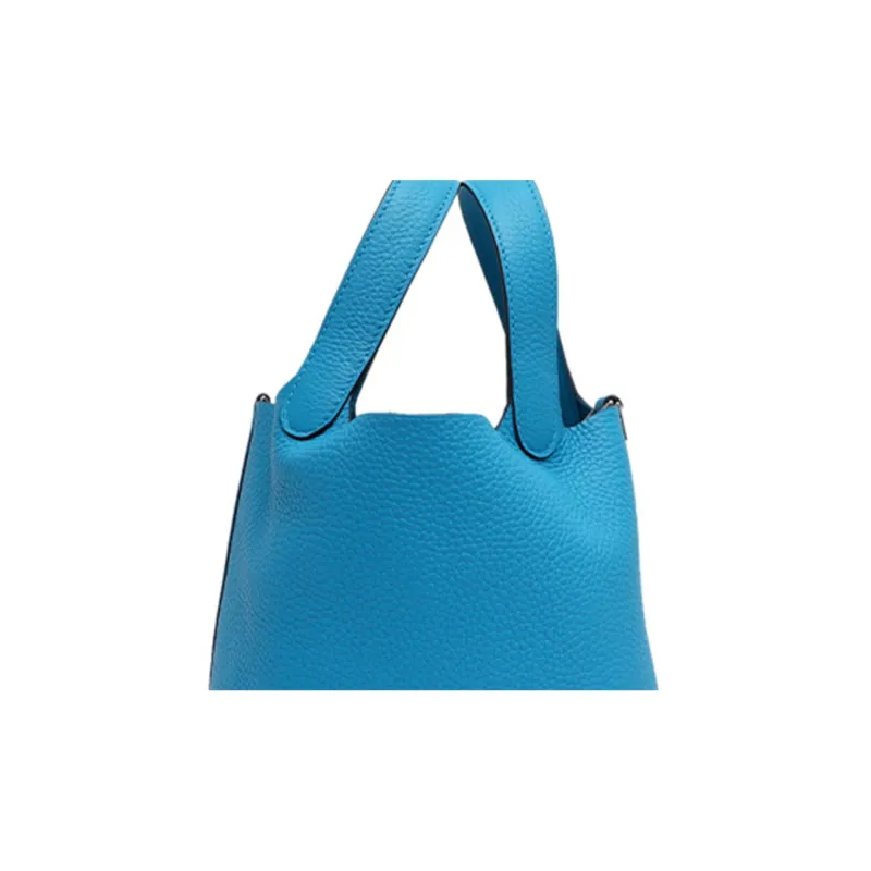 HERMES Picotin Lock Clemence Bullock Leather Basket Bag Handbag Bucket Bag Women's Frida Blue-5