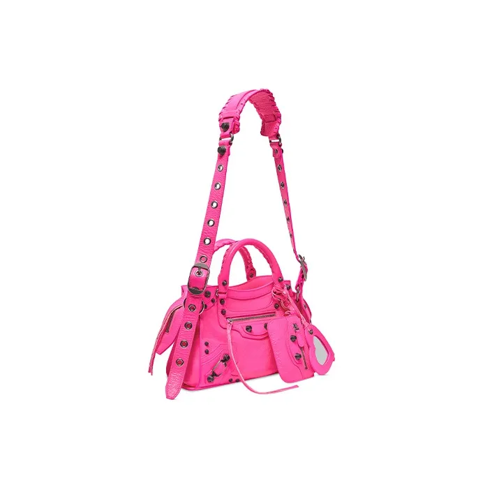 Balenciaga Neo Cagole Fine-Grained Sheepskin Shoulder Bag Crossbody Bag Handbag Extra Small Women's Pink-1