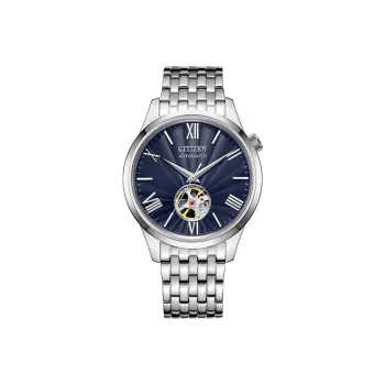 CITIZEN Mechanical Movement Stainless Steel Strap Watch Unisex Blue Dial