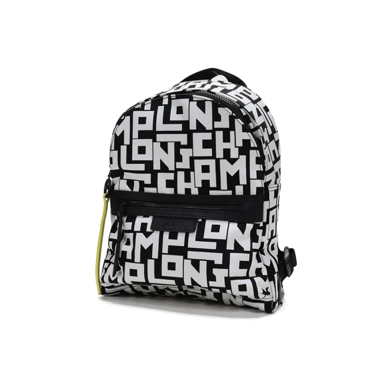 LONGCHAMP Le Pliage LGP Canvas Fabric Backpack Small Size Women's Black White-1