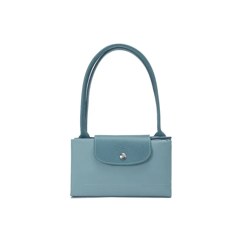 LONGCHAMP Le Pliage Green Recycled Canvas With Leather Trim Dumpling Bag Handbag Shoulder Bag Women's Lake Blue-6