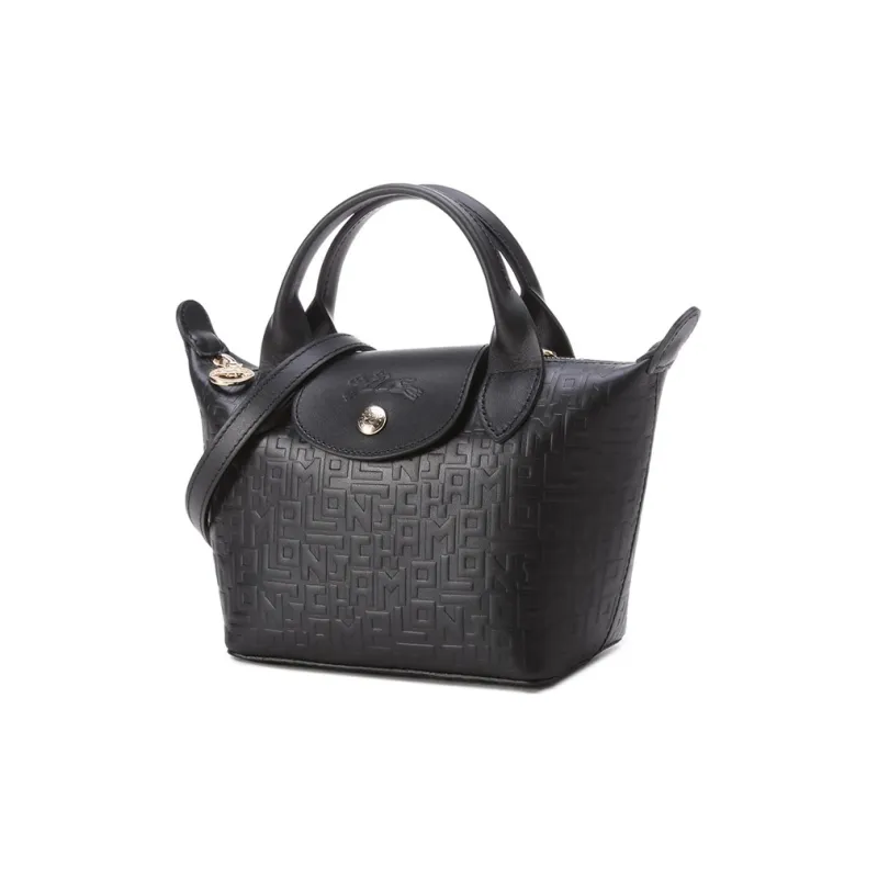 LONGCHAMP Le Pliage Cuir Cow Leather Dumpling Bag Crossbody Bag Handbag Extra Small Women's Black-1