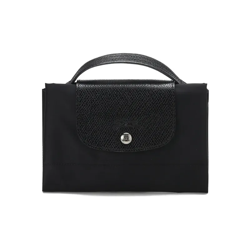LONGCHAMP Le Pliage Green Canvas Handbag, Laptop Bag, Briefcase Women's Black-6