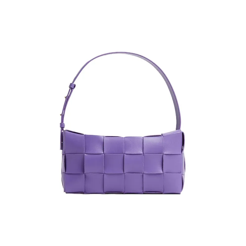 Bottega Veneta CASSETTE Lambskin Underarm Handbag, Shoulder Bag Women's Purple-0