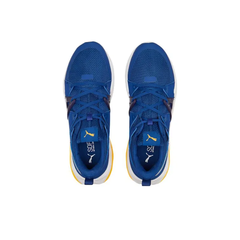 PUMA CELL Fraction Mesh Cushioning Anti-Slip And Wear-Resistant Mid-Top Running Shoes Men's Blue Yellow-2